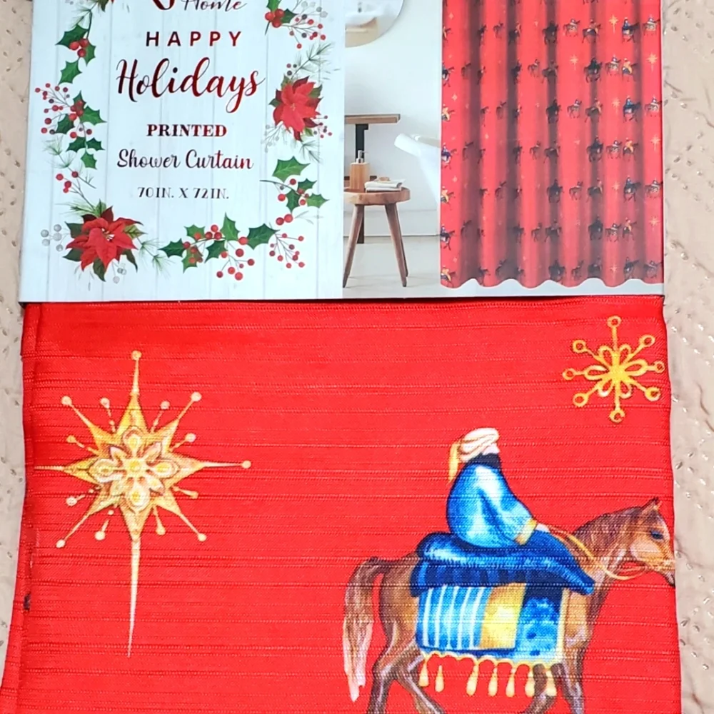 Holidays Printed Shower Curtain